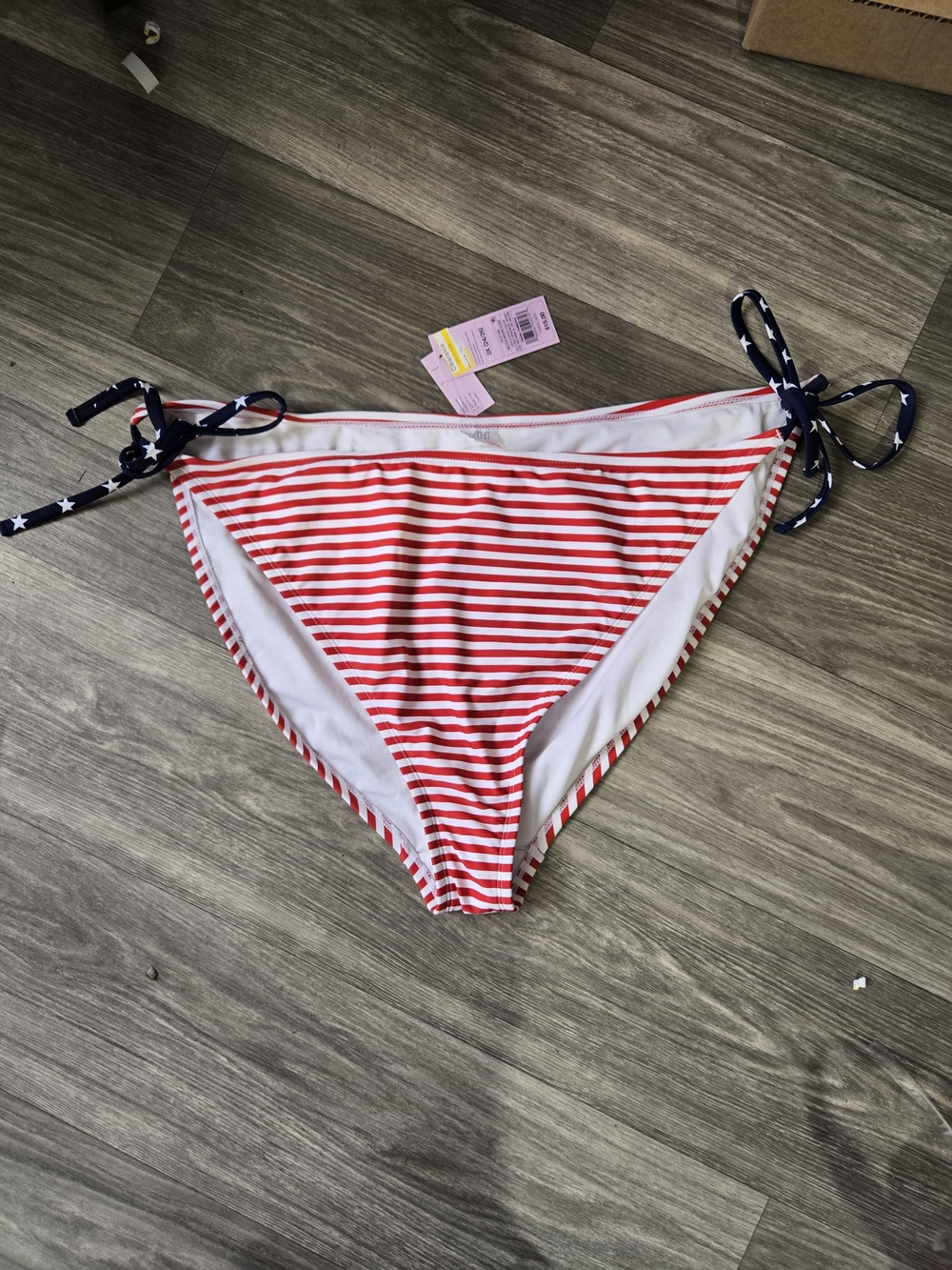 Wild Fable Women’s Red & White Striped Tie-Side Bikini Bottoms Size 3x